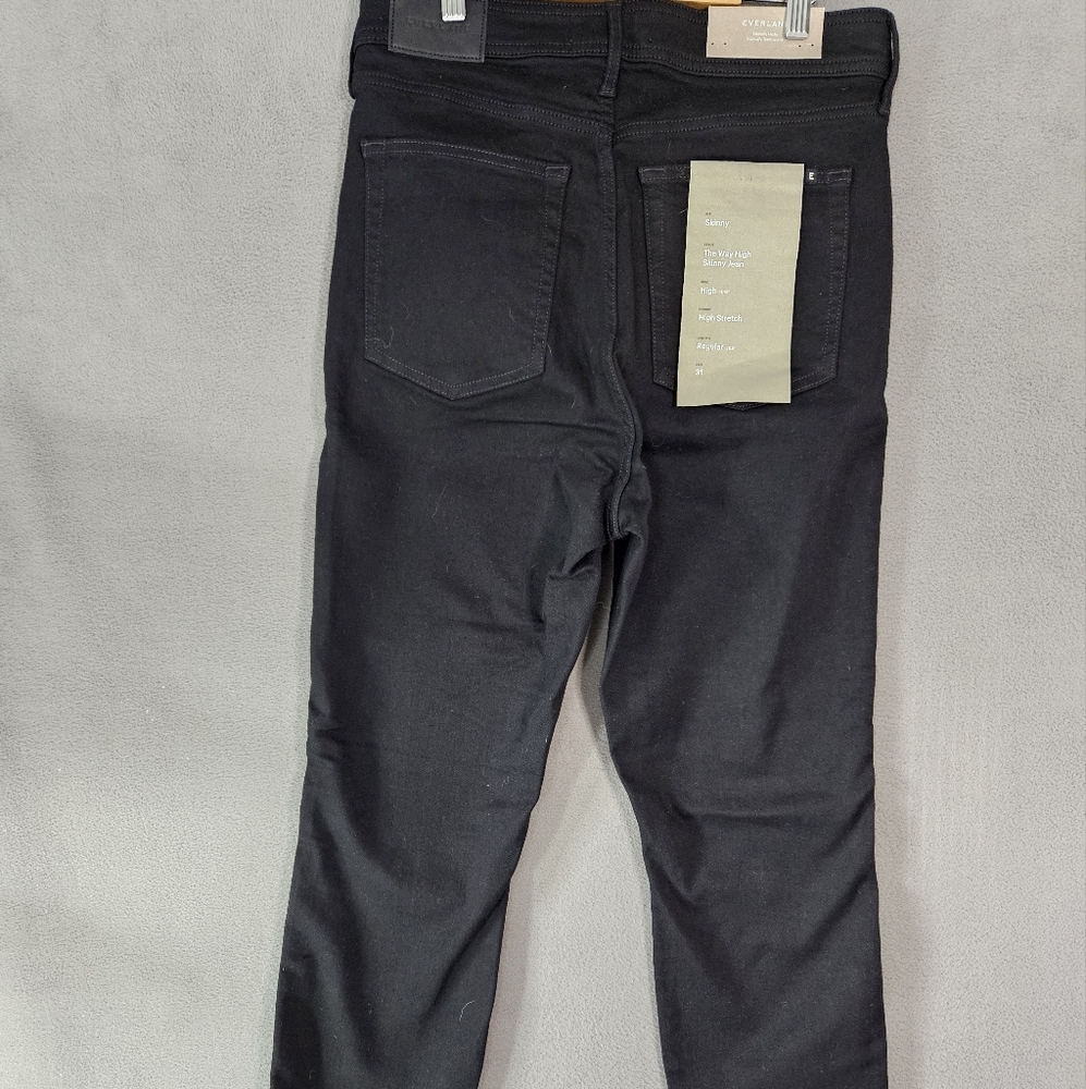 NWT EVERLANE Womens 31 Jeans The Way High Skinny Stretch Black High Rise